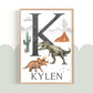 Pip+Phee Jurassic Dinosaur Name Art Print