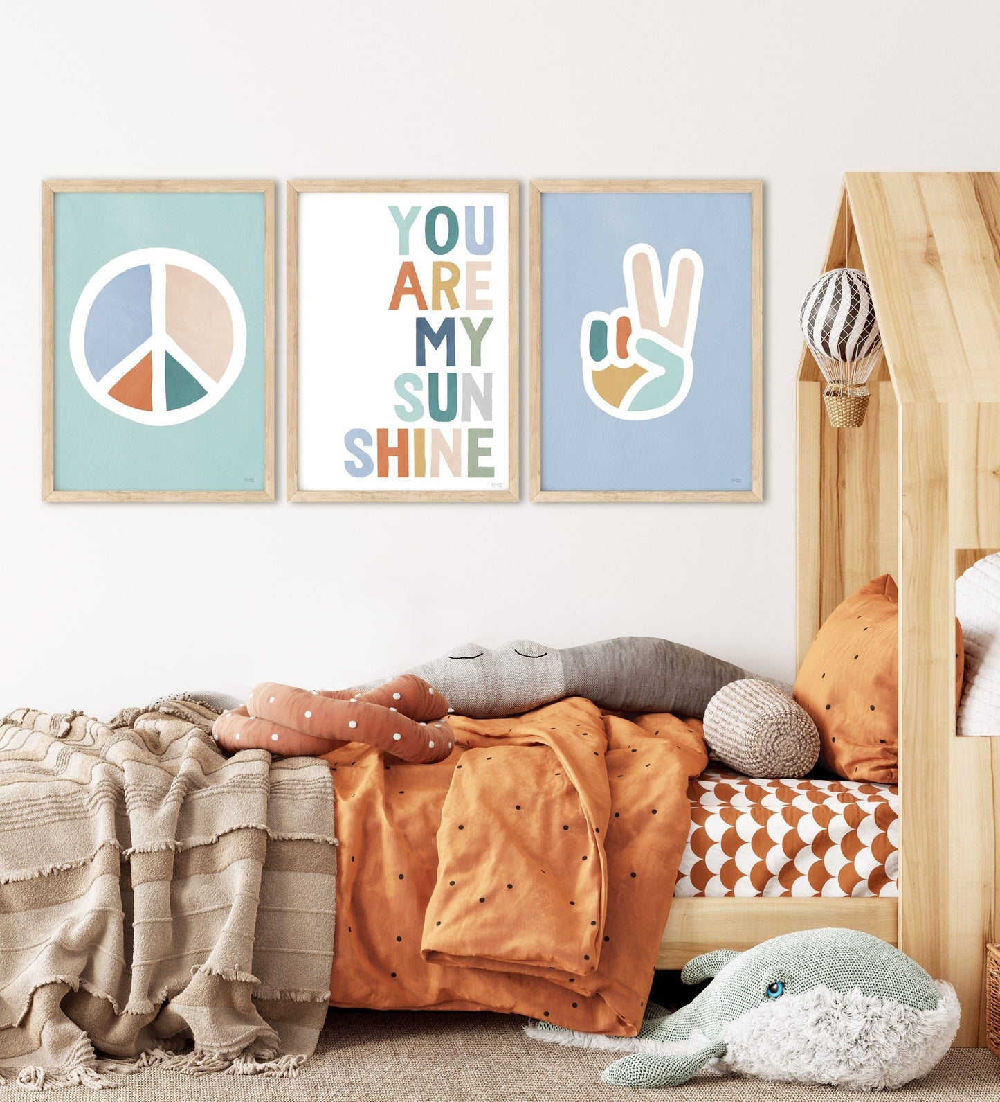 Pip+Phee You Are My Sunshine Art Print - Teal & Rust