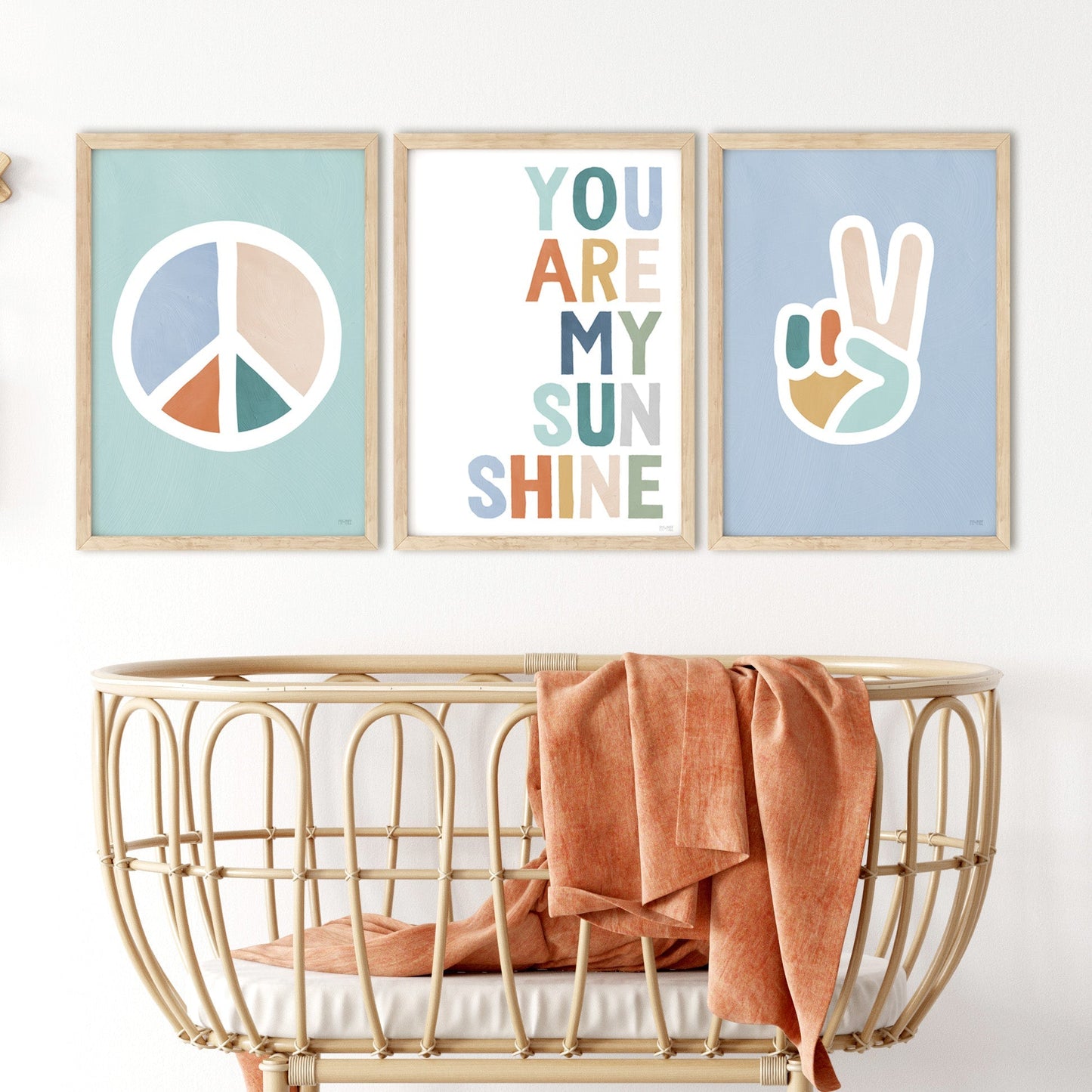 Pip+Phee You Are My Sunshine Art Print - Teal & Rust