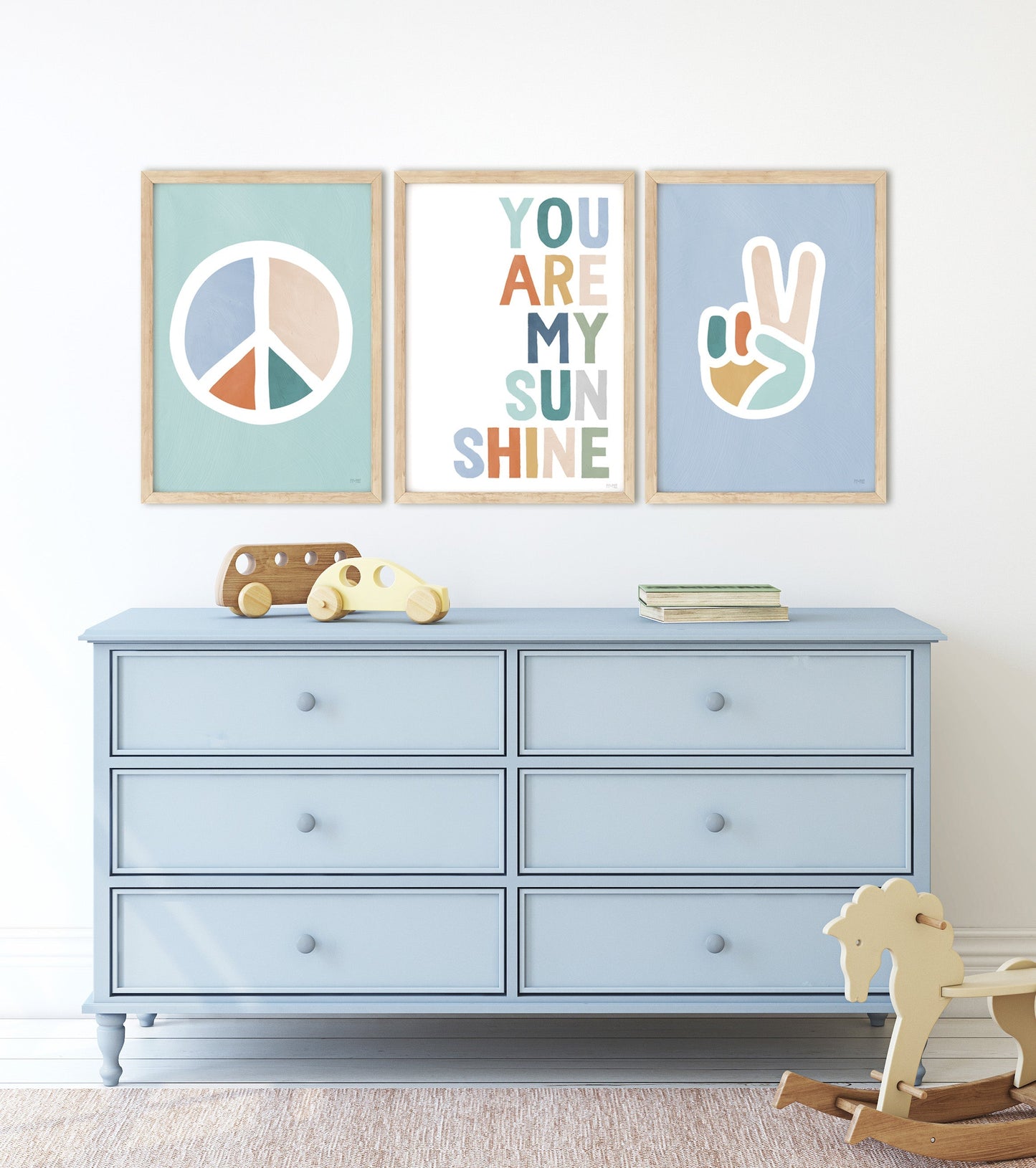 Pip+Phee You Are My Sunshine Art Print - Teal & Rust