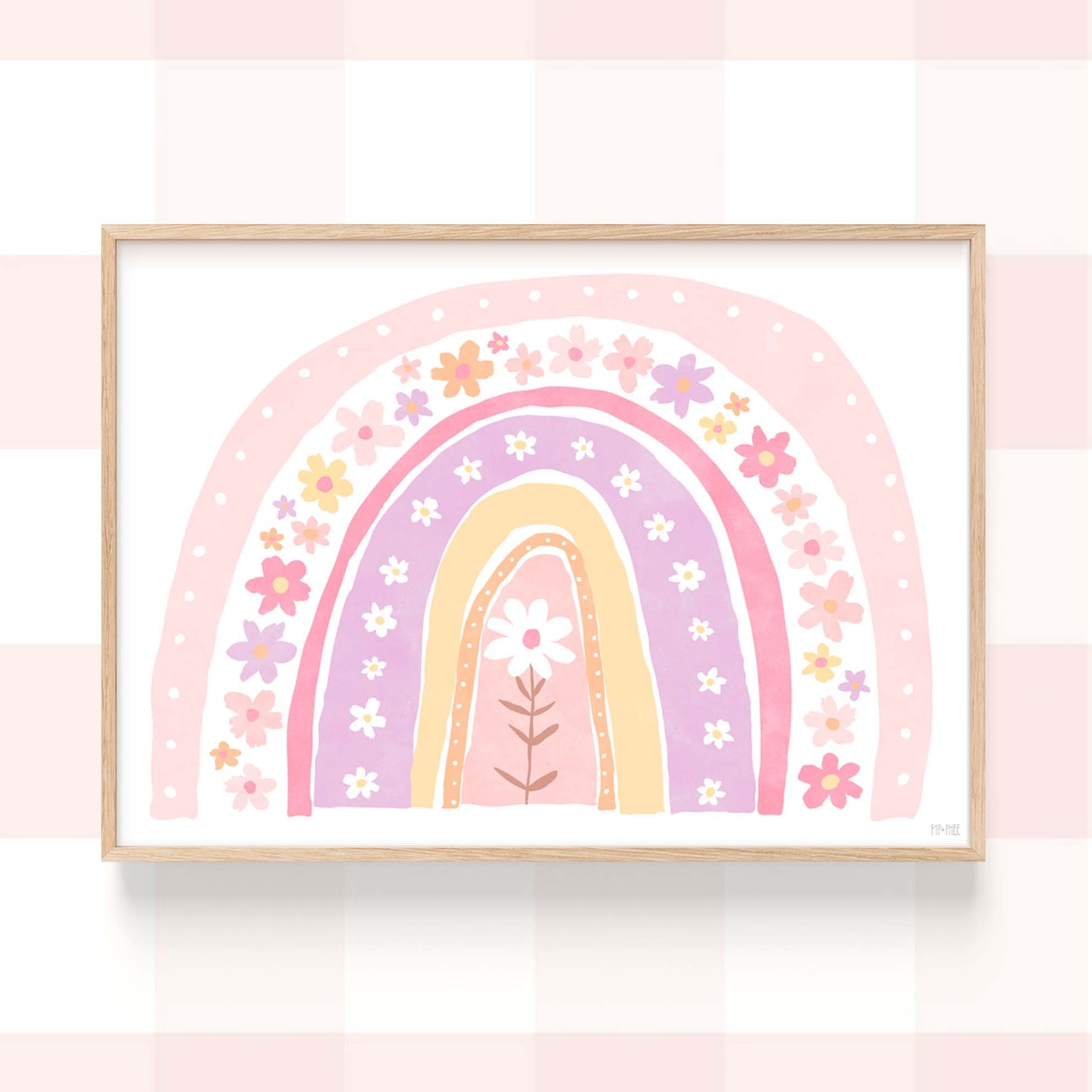 Pip+Phee Daisy Rainbow Art Print - Pastel