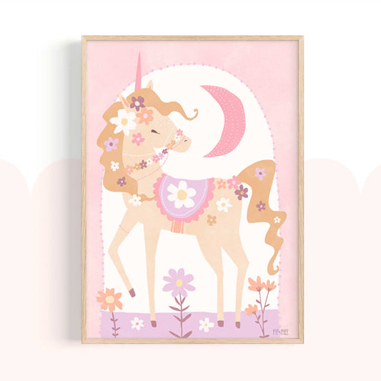 Pip+Phee Daisy Unicorn Art Print - Pastel