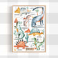 Pip+Phee Dinosaur Chart Watercolour Art Print