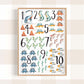 Pip+Phee Dinosaur Numbers Watercolour Art Print