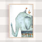 Pip+Phee Circus Elephant Art Print (Blue)
