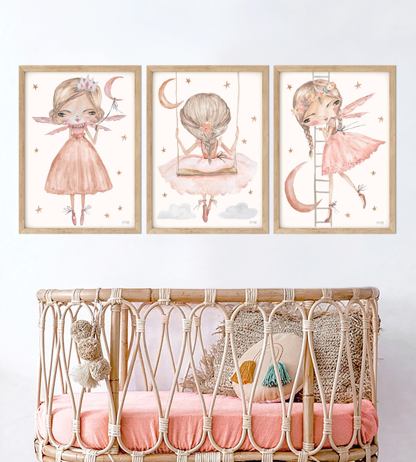Pip+Phee Peach Moon Princess Swing Art Print