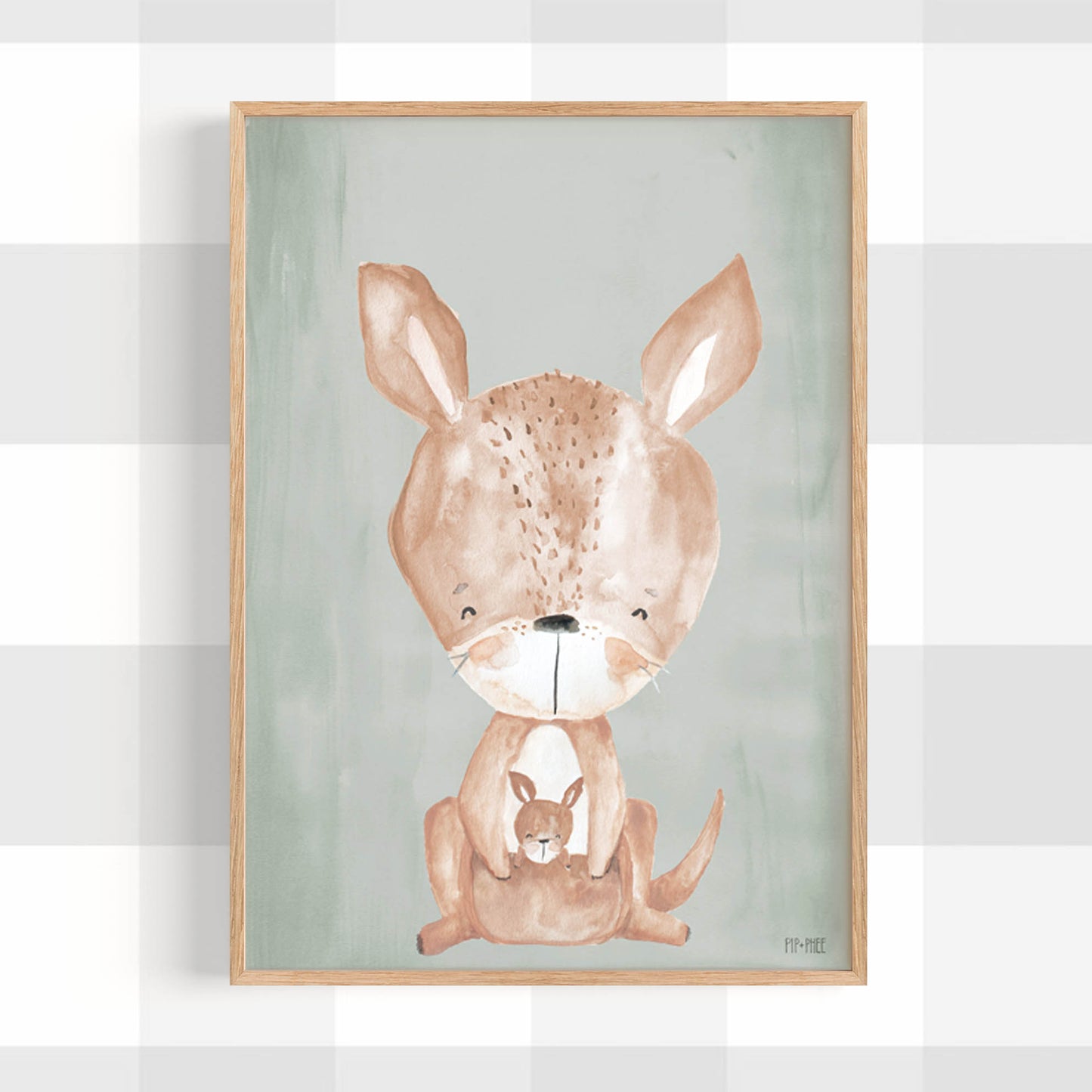 Pip+Phee Australian Animals Kangaroo Art Print