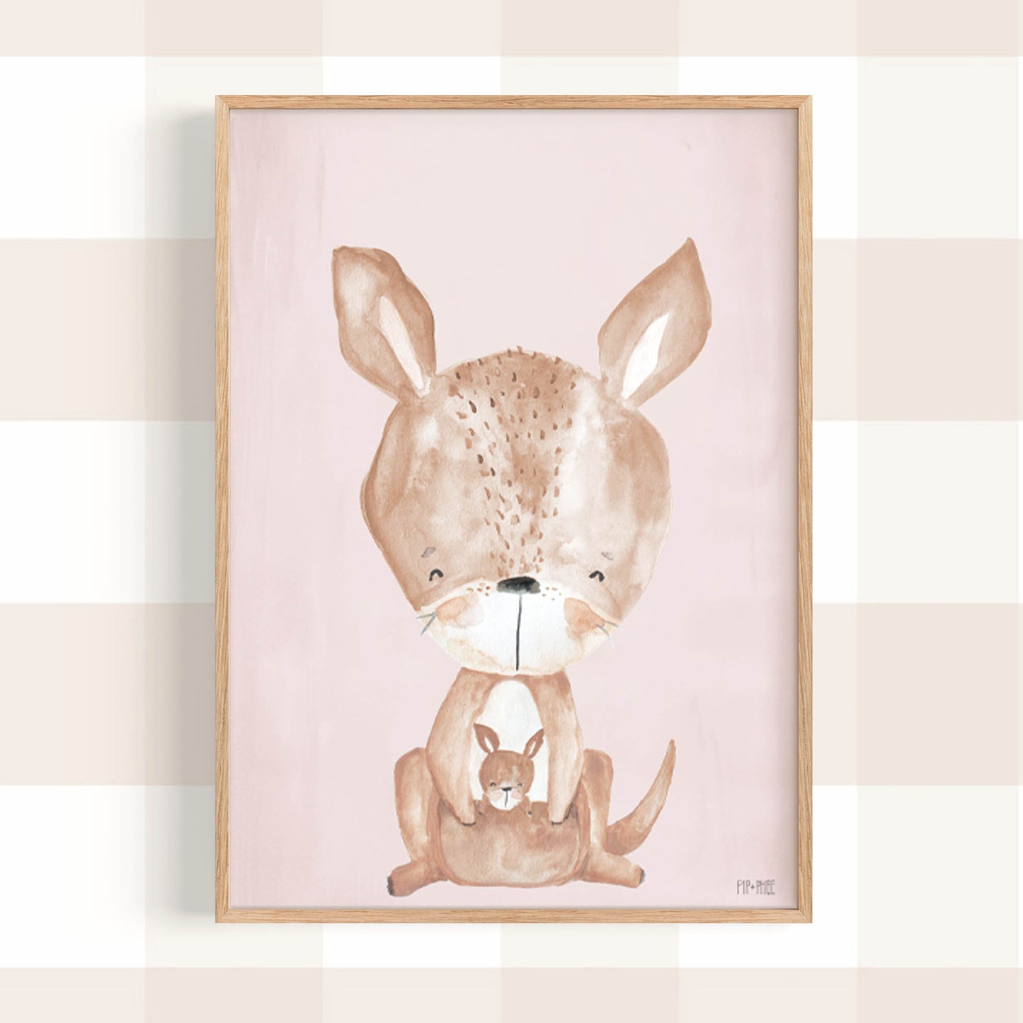 Pip+Phee Australian Animals Kangaroo Art Print