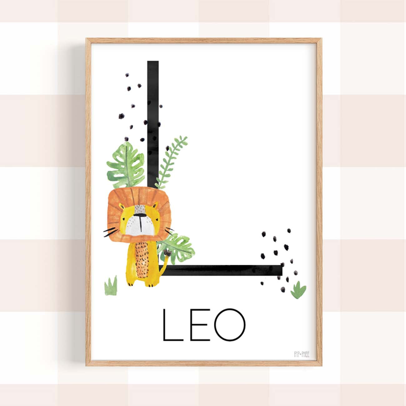 Pip+Phee Jungle Safari Personaliased Name Art Print