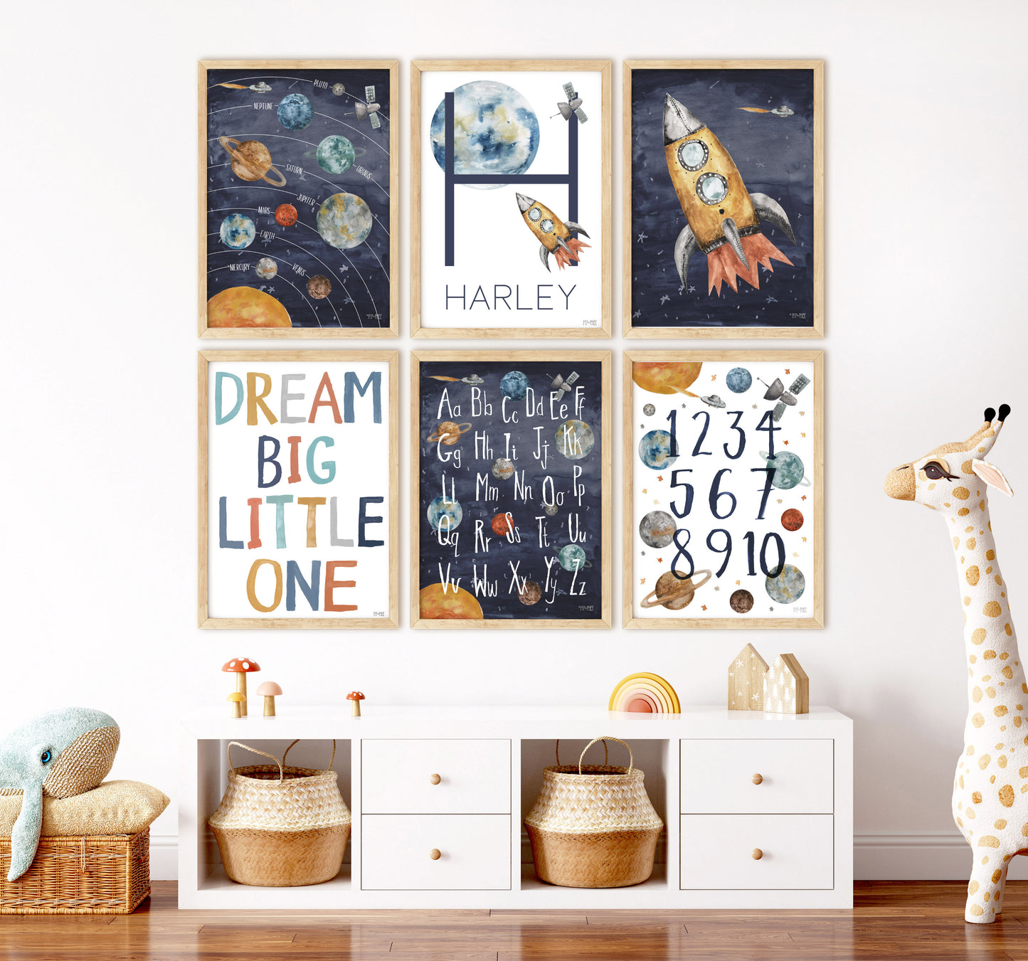 Pip+Phee Personalised Space Name Art Print