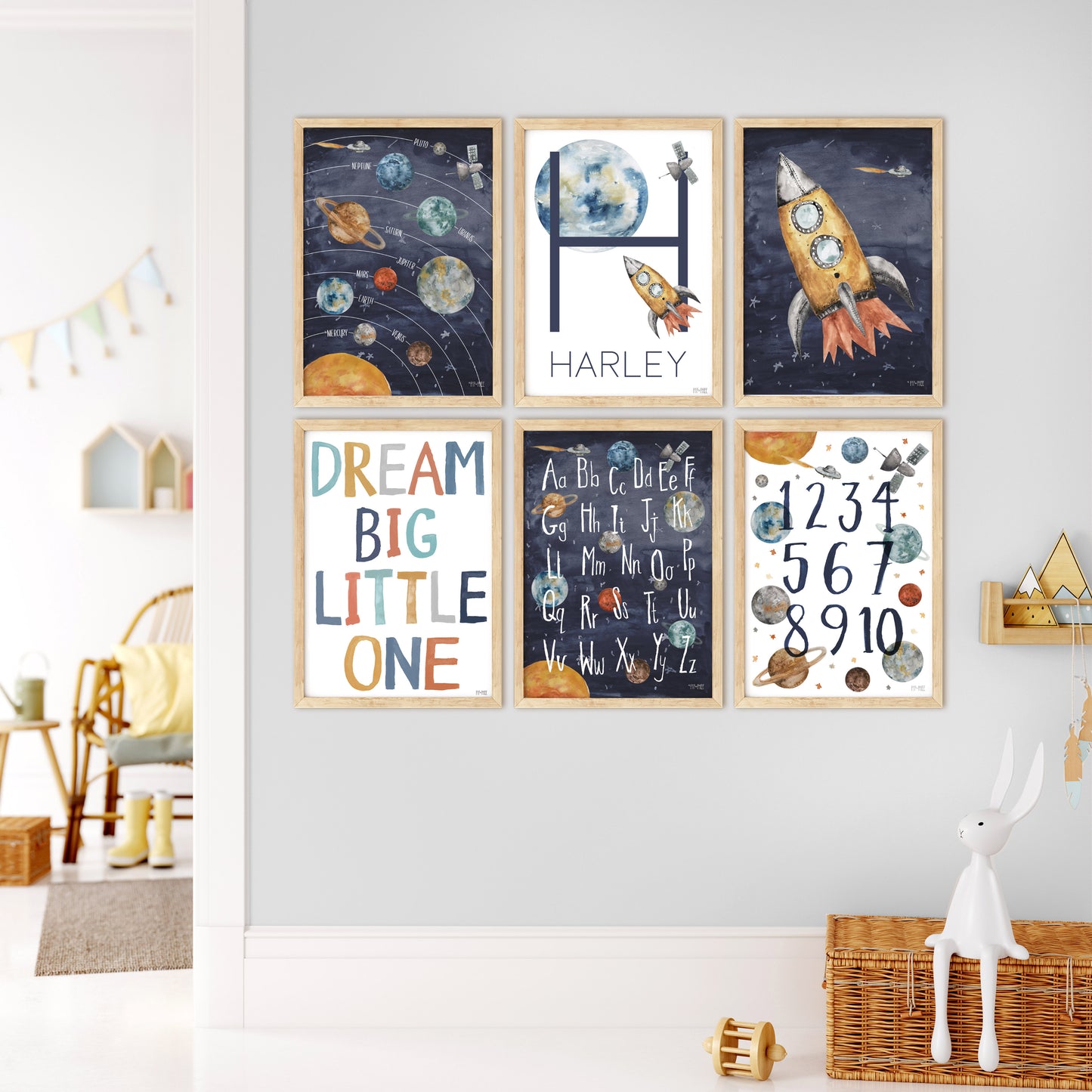 Pip+Phee Personalised Space Name Art Print