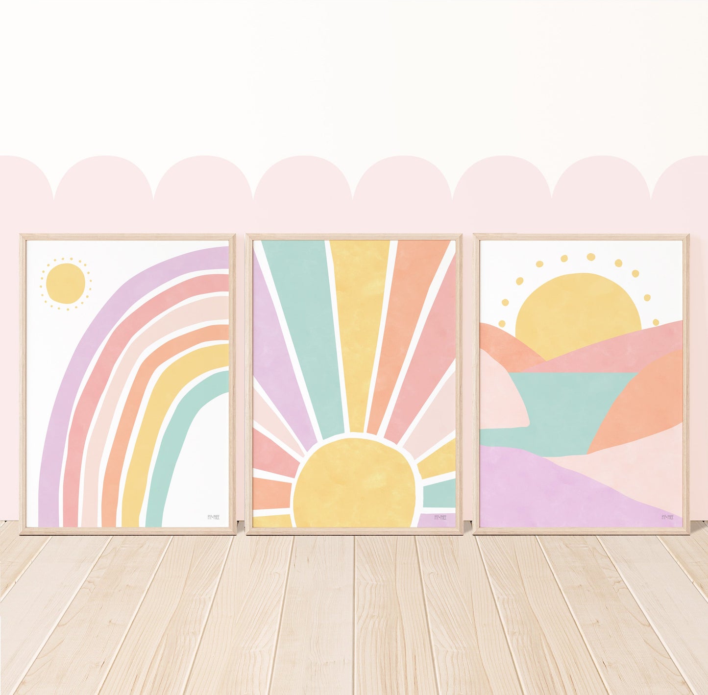 Pip+Phee Sunny Days Mountain Art Print - Pastels