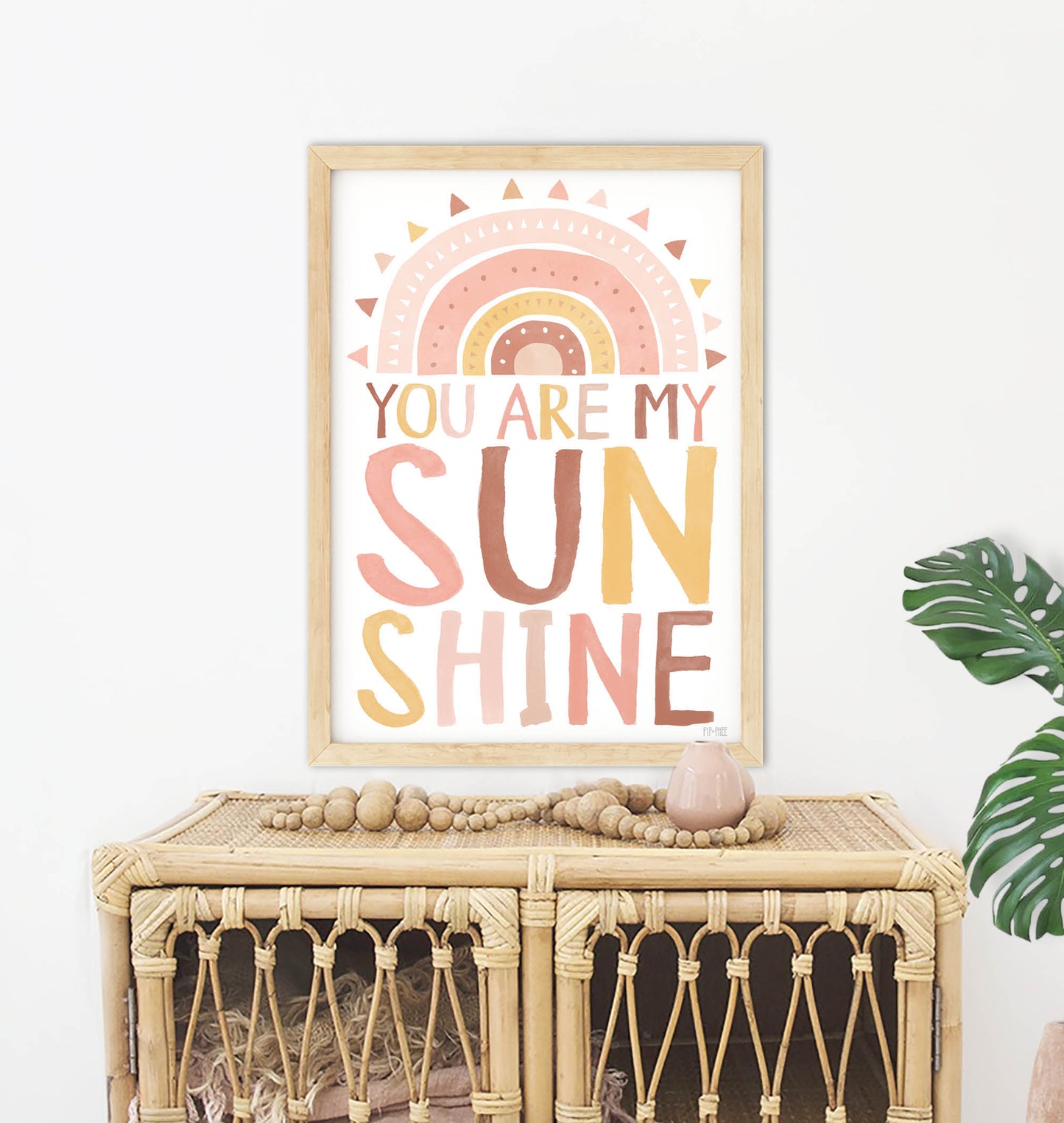 Pip+Phee You Are My Sunshine Art Print - Coral Sand
