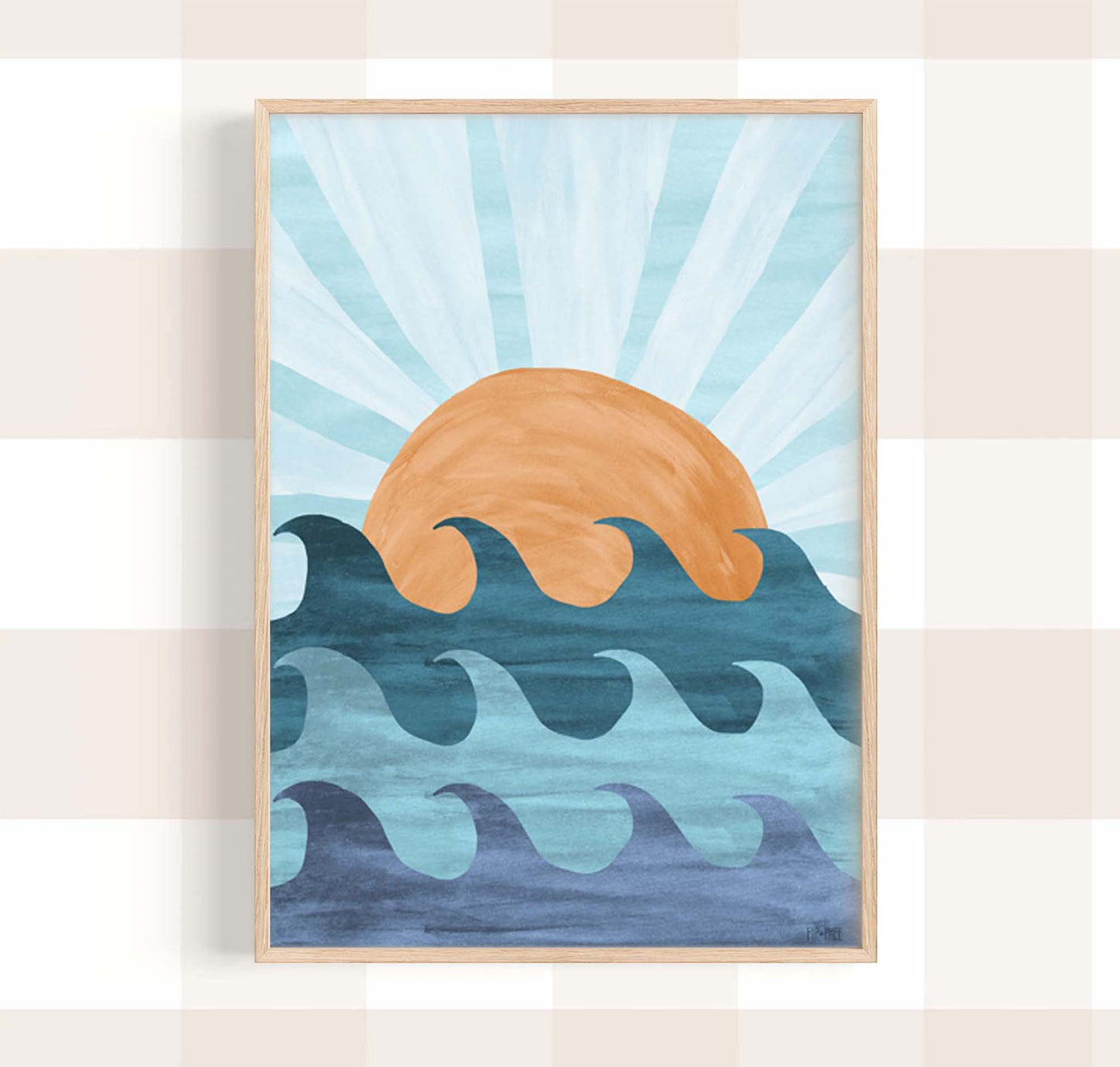 Pip+Phee Good Vibes Surf Sunset Art Print