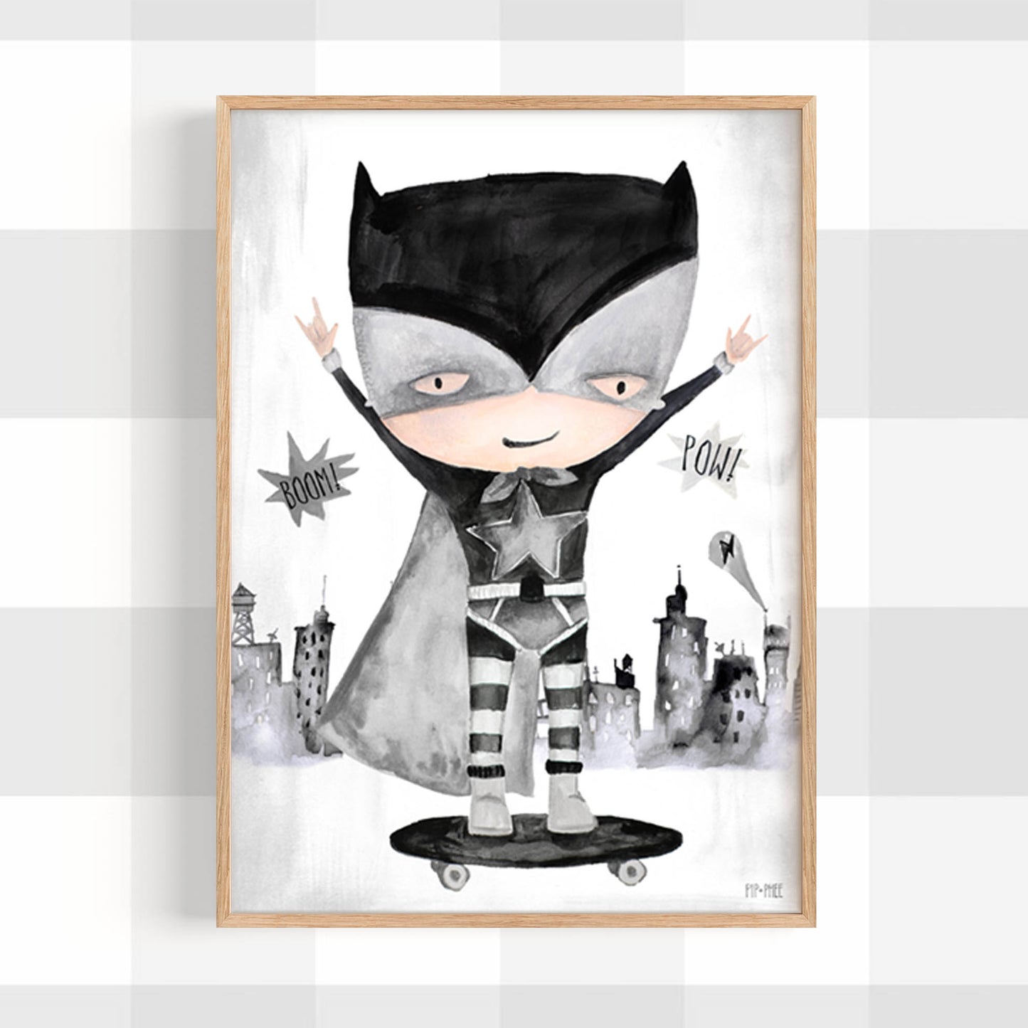 Pip+Phee Superdude Skater Art Print