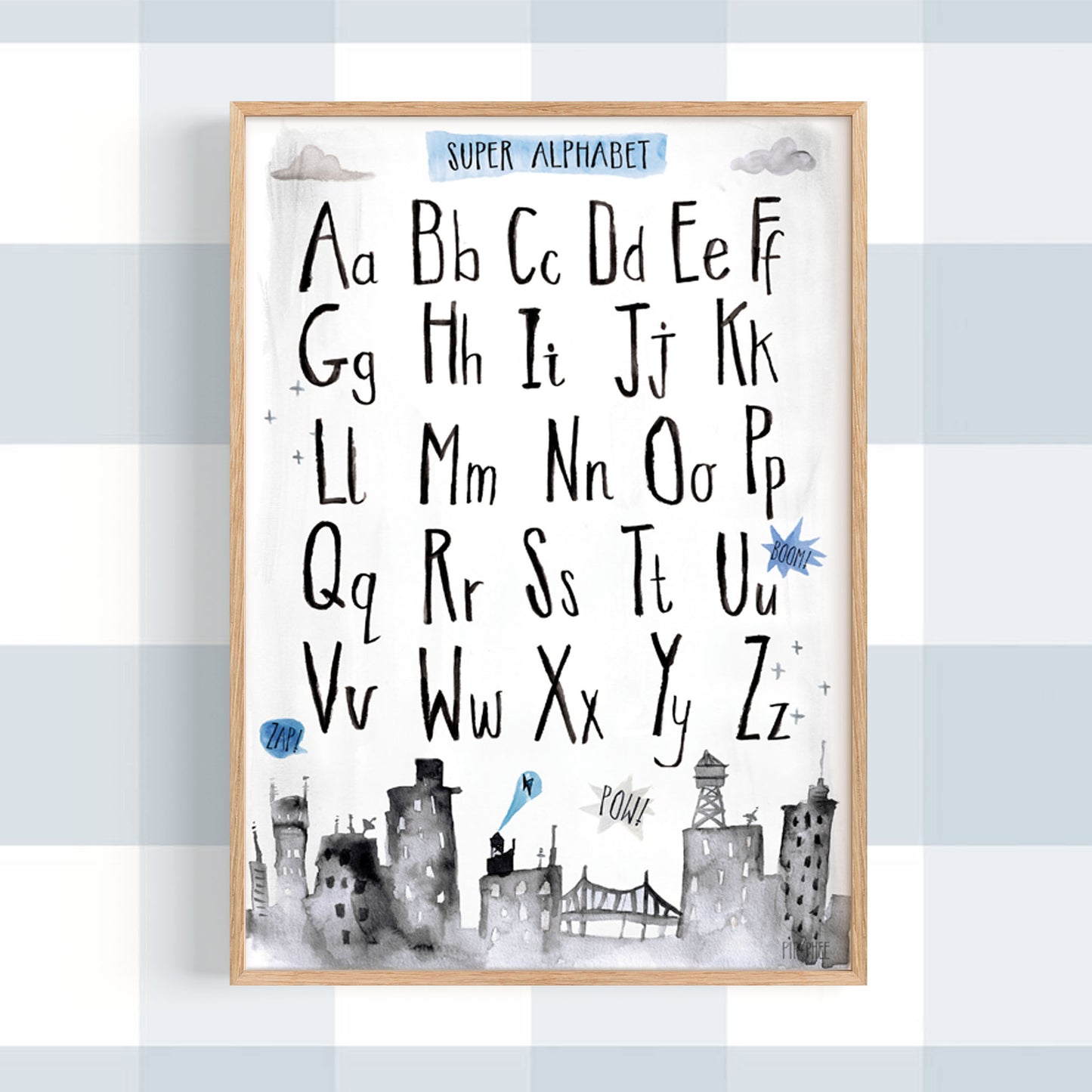 Pip+Phee Superhero Alphabet Art Print