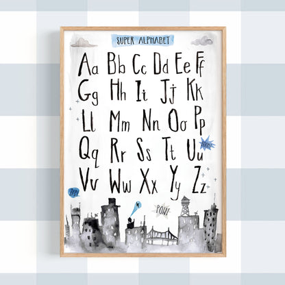 Pip+Phee Superhero Alphabet Art Print