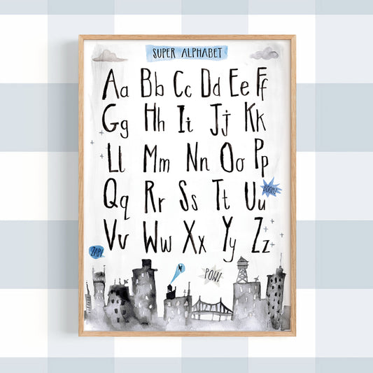 Pip+Phee Superhero Alphabet Art Print