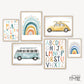 Pip+Phee Watercolour Block Alphabet Art Print - Teal & Rust