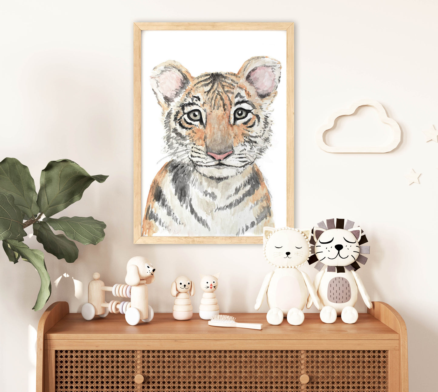 Pip+Phee Watercolour Jungle Tiger Art Print