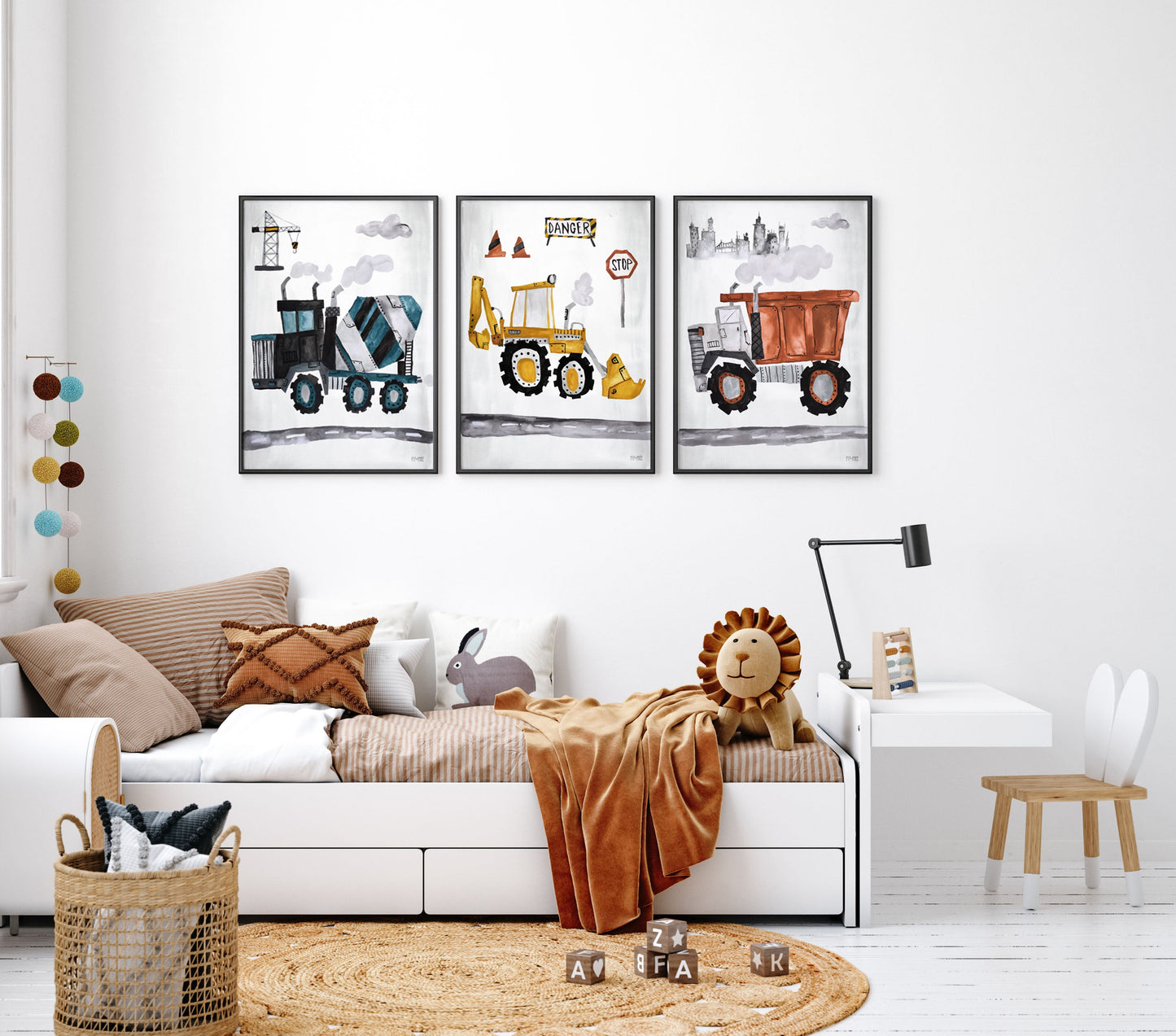 Pip+Phee Rust Construction Truck Art Print