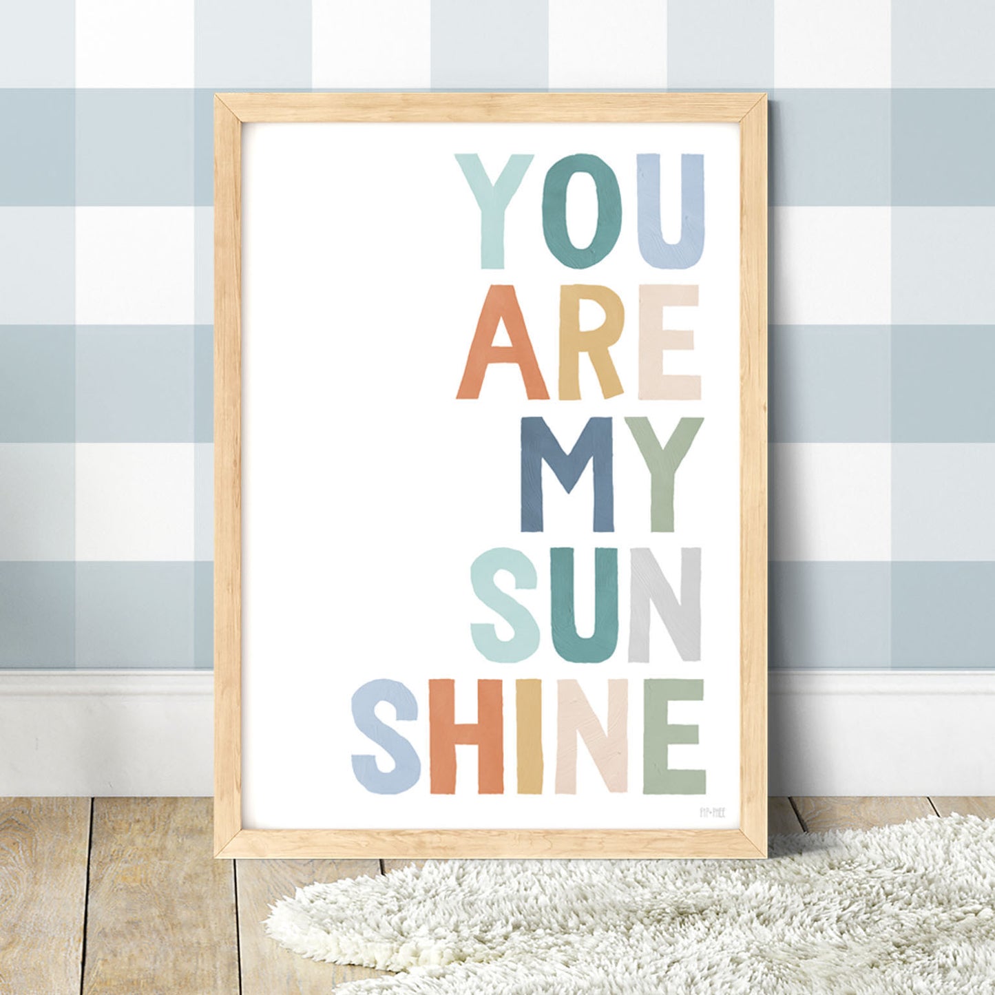 Pip+Phee You Are My Sunshine Art Print - Teal & Rust